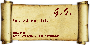 Greschner Ida névjegykártya